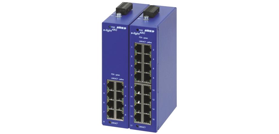 9 or 17 port unmanaged Ethernet switch, EL-1100-4AC